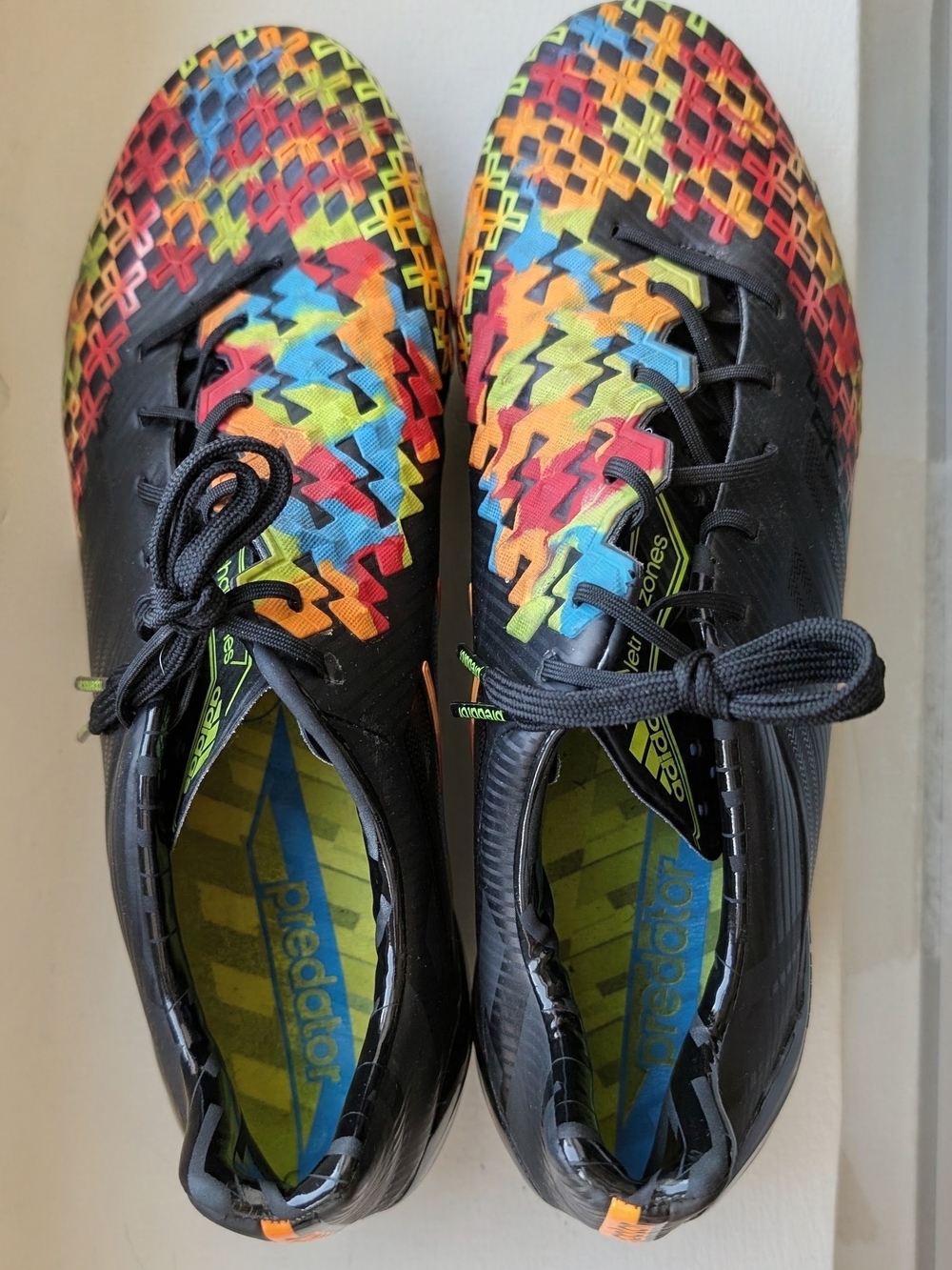 adidas Black Soccer Cleats with Rainbow Textured Upper